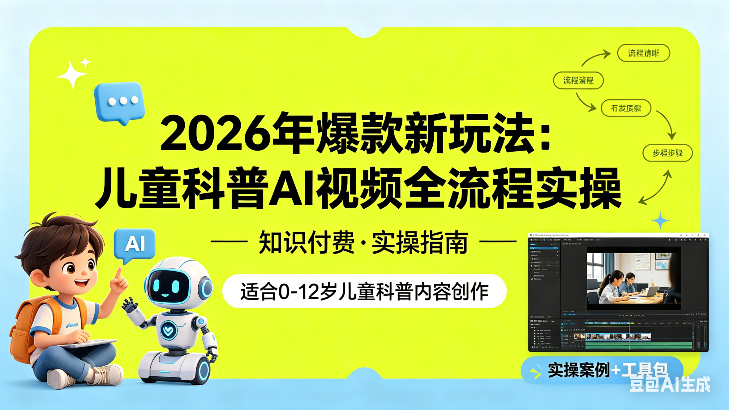 26年爆款新玩法，儿童科普AI视频，全流程实操。-枫创社